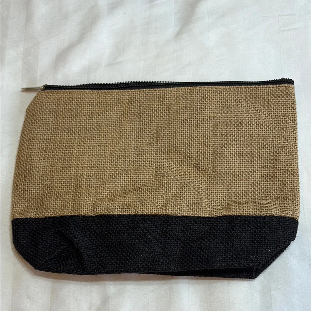 🌺SALE 5 for $20🌺Black and Tan Canvas Monogrammed “K” Pouch